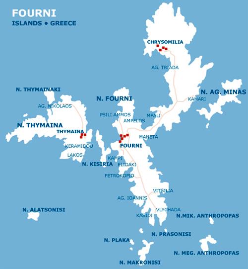 Fourni map FOURNI (Port) NORTH AEGEAN
