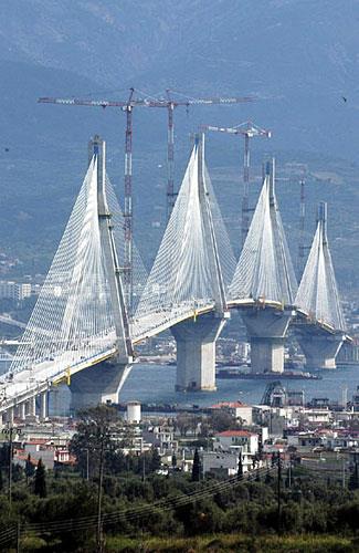 A view of Rio-Antirio bridge that has brought a new era to transportation in Western Greece RIO (Port) PATRA