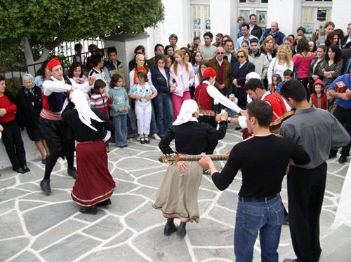 A 'Kounies' (swings) traditional custom at a fair in Kythnos KYTHNOS (Island) KYKLADES