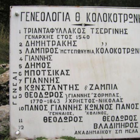 Libovissi, the House of Kolokotronis, a Kolokotronis family tree plate, LIBOVISSI (Village) ARCADIA