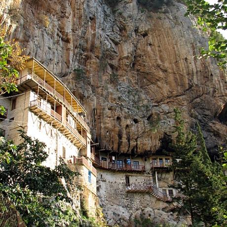 Timios Prodromos monastery, built on the rocks of the Loussios gorge, MONI AGIOU IOANOU PRODROMOU (Monastery) STEMNITSA
