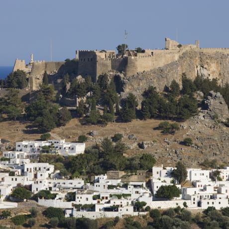 Lindos, the modern town & the ancient Acropolis of Lindos, LINDOS (Municipality) RHODES