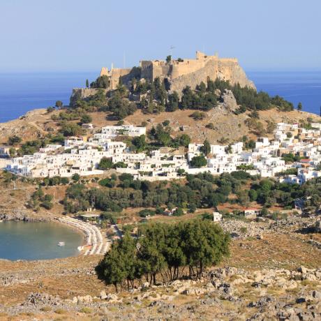 Lindos, the modern town & the ancient Acropolis of Lindos, LINDOS (Small town) RHODES