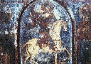 A 13C fresco by Pagomenos, Agios Georgios Church, Anidri ANYDRI (Settlement) PELEKANOS
