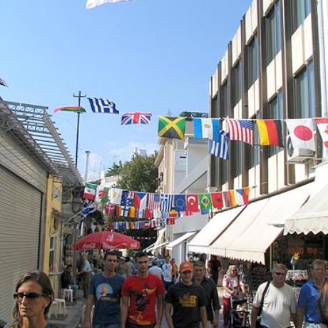 Street decorated with flags, XXVIII Olympiad Athens 2004, PLAKA (City quarter) ATHENS