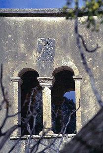 A crest on the belfry of Agios Georgios Vrahatsiotis Monastery in Latsida LATSIDA (Village) NEAPOLI