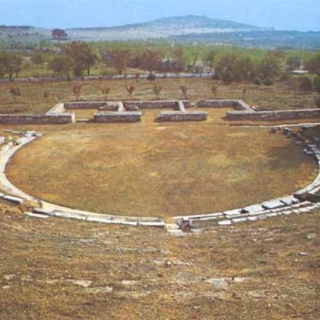 Theater of Demetrias; built by the founder, Demetrios Poliocretes; only the seats in the front row (proedria) were of stone; restored in 1960 , DIMITRIAS (Ancient city) MAGNESSIA