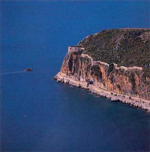 Nafplio, the crag of Acronafplia, natural fortification of the town at the inlet of the sea  AKRONAFPLIA (Peninsula) NAFPLIO