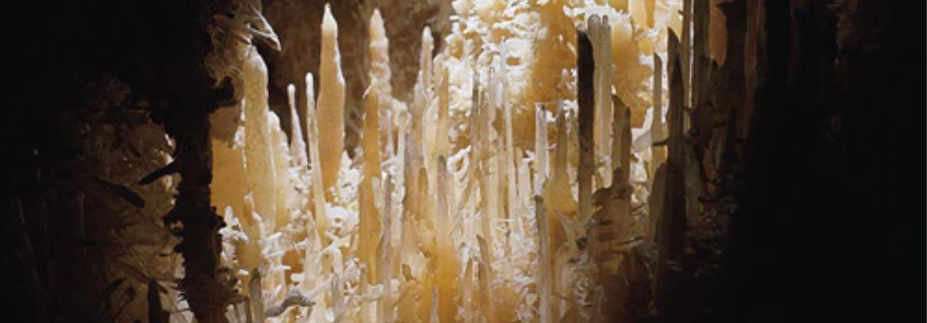 Σπήλαιο Αλιστράτης, όσο ο επισκέπτης προχωρεί στους διαδρόμους του σπηλαίου τόσο ο διάκοσμος γίνεται πλουσιότερος σε κατάλευκους σταλακτίτες