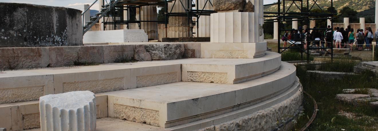 The tholos of Asklepieion at Epidaurus under restoration