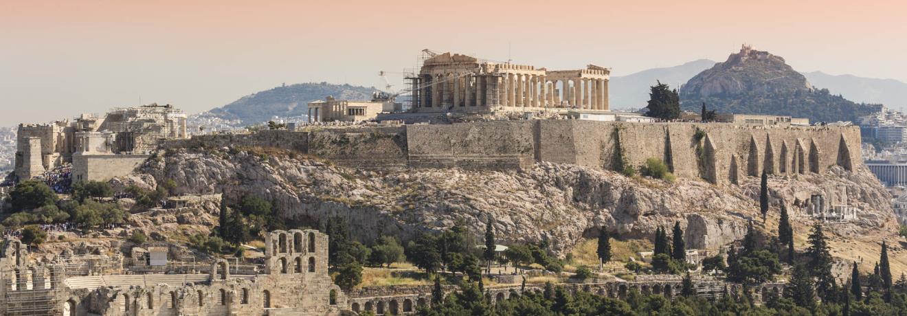 Ακρόπολη Αθηνών. Πανοραμική άποψη του Ηρωδείου και της νότιας κλιτύος