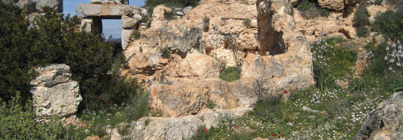 Η νότια όψη της μικρής πύλης της ακρόπολης της Αρχαίας Ακραιφίας