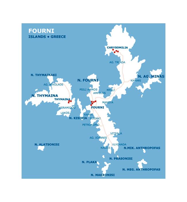 Fourni map FOURNI (Port) NORTH AEGEAN