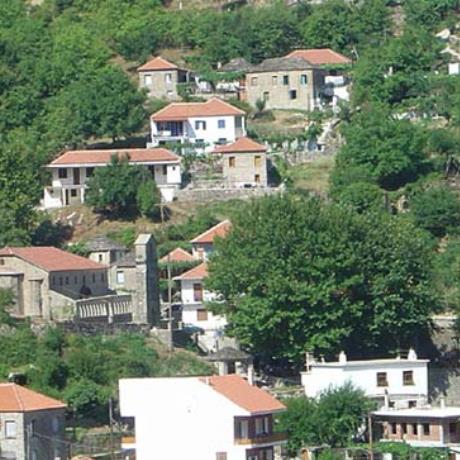 Melissourgi, houses of the village and the old church of Panagia on the left, MELISSOURGI (Small town) ARTA
