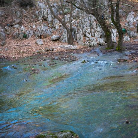 Oι πηγές του Αροάνιου ποταμού με τα νερά που αναβλύζουν μέσα από τα βράχια στο Πλανητέρο, ΠΛΑΝΗΤΕΡΟ (Χωριό) ΚΑΛΑΒΡΥΤΑ