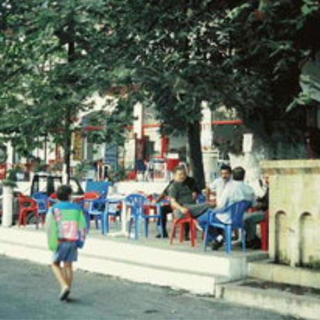 The shaded platia in Elos, ELOS (Village) INACHORI