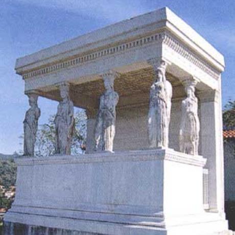 Karyes, replica of Karyatides of Erechtheion of Athens, KARYES (Village) LAKEDEMONA