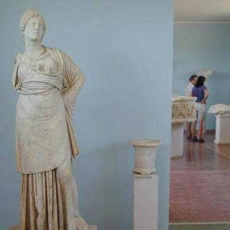 Marble statue of Athena (Minerva), Roman copy of a 4th century BC original. Archaeological Museum of Nikopolis, NIKOPOLIS (Archaeological site) EPIRUS