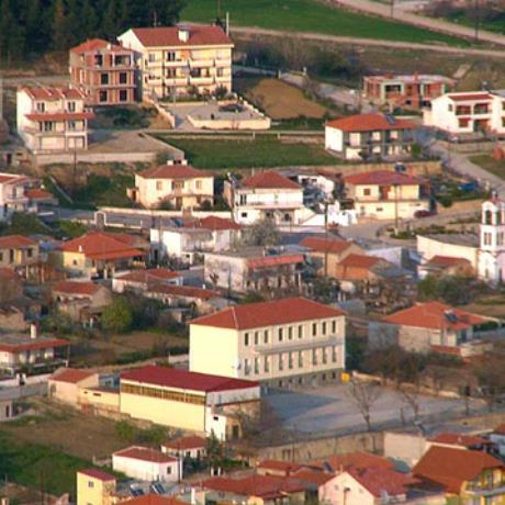 Aerial photo of a primary school at Lefkonas, Serres, LEFKONAS (Small town) SERRES