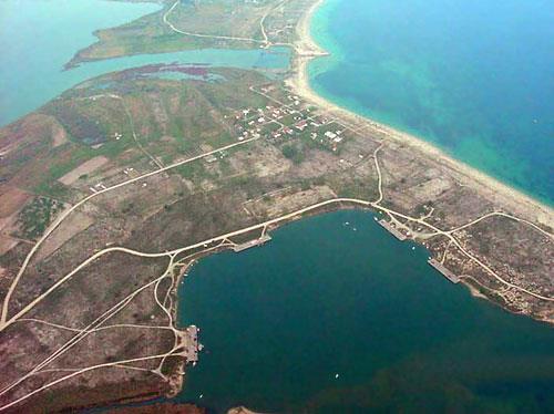 Aerial photo of Amfipoli port AMFIPOLI (Village) SERRES