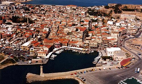 Aerial photo of Rethymno old town with the Venetian port RETHYMNON (Town) CRETE