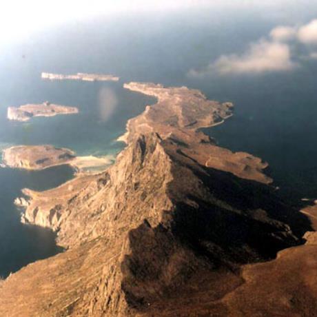 Aerial photo of Gramvoussa cape , GRAMVOUSSA (Peninsula) CHANIA