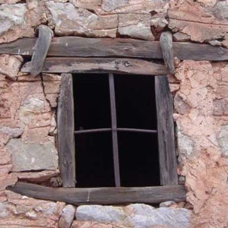 Agios Nikolaos, window of a typical house of 1930, AGIOS NIKOLAOS (Settlement) PARNASSOS