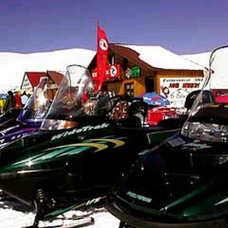 Falakro, snowmobiles at the ski centre, FALAKRO (Ski centre) DRAMA