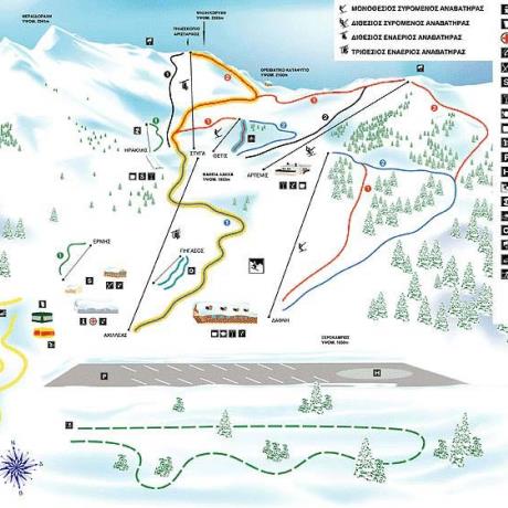 Kalavryta ski centre, a map, KALAVRYTA (Ski centre) ACHAIA
