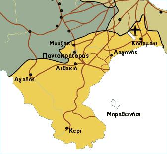 Lagana Municipality map LAGANA (Municipality) ZAKYNTHOS