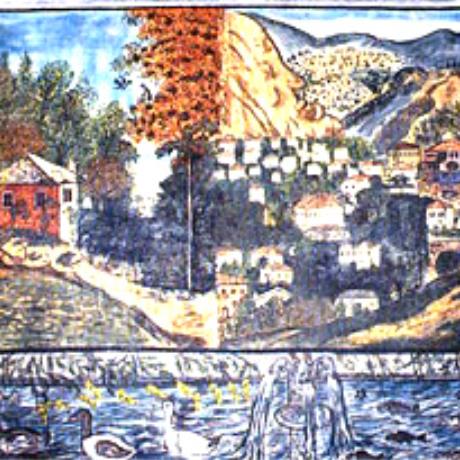 Anakassia, Theophilos Museum, landsape picture by Theofilos primitive painter (early 20th c.), ANAKASSIA (Small town) VOLOS