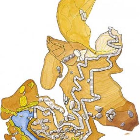 Diktaion Antron, plan of the cave, DIKTAION ANDRON (Ancient sanctuary) OROPEDIO LASSITHIOU