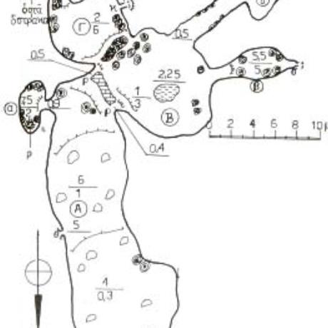 Andrianos, ground plan of Atzinganospilios cave, ANDRIANOS (Settlement) MAKRYS GIALOS