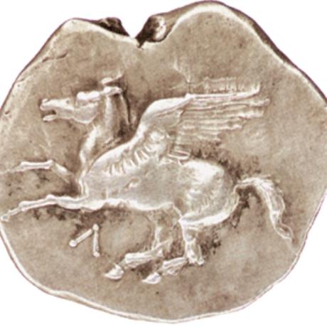 An ancient coin of Lefkada (400-330 b.C.), LEFKADA (Town) IONIAN ISLANDS