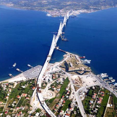 A panoramic view of Rio-Antirio bridge that is expected to change radically the geopolitical & economic landscape of the area , RIO (Port) PATRA