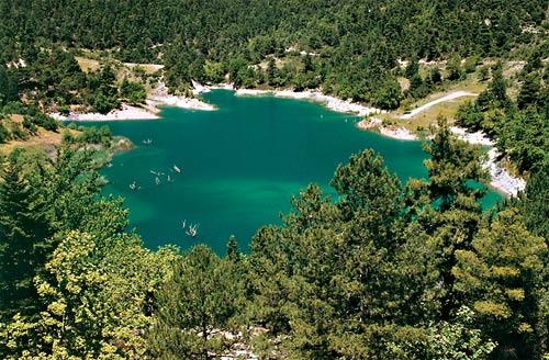 Tsivlos lake, at an altitude of 800 m., surrounded by Zarouchla fir-tree forest TSIVLOS (Settlement) EGIALIA