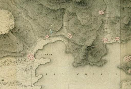 Orchomenos, a rare map of the lake Kopaida (1680) ORCHOMENOS (Town) VIOTIA
