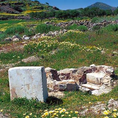 Klima, a Christian baptismal font at Three Churches, in the old town of Klima, KLIMA (Settlement) MILOS