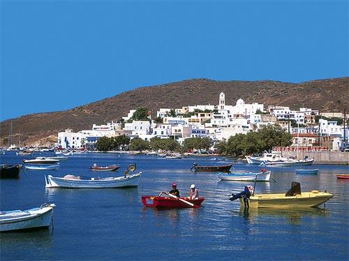 Adamas, a picturesque view of the port and the village MILOS (Port) KYKLADES