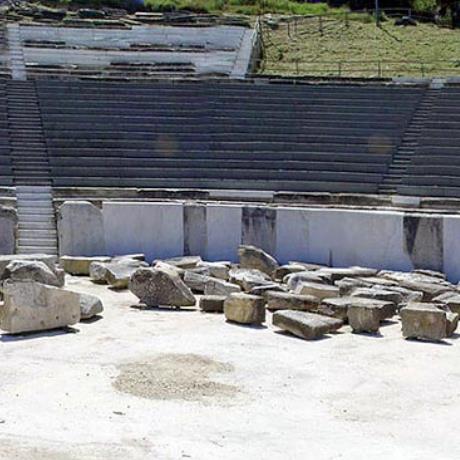 Ancient town of Thassos - the ancient theatre (5th c. b.C.) is located on the hill where is the archaeological site & hosts nowadays many ancient drama performances, THASSOS (Ancient city) THASSOS