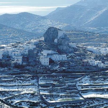 Amorgos - the capital of the island in snow, AMORGOS (Village) AMORGOS
