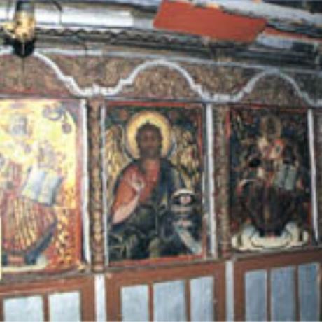 Galatades, the iconostasis of St Athanassios with old portable icons, GALATADES (Small town) GIANNITSA