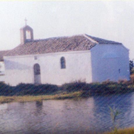 Messolongi Lagoon, Church of St. Sostis - a historic small church, undated, restored in 1890; accessible by small boats that get around the lagoon , MESSOLONGI LAGOON (Lagoon) ETOLOAKARNANIA