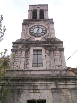 Lagadia, the stone Tower clock (1910) of the Church of Taxiarches LAGADIA (Village) LAGADIA