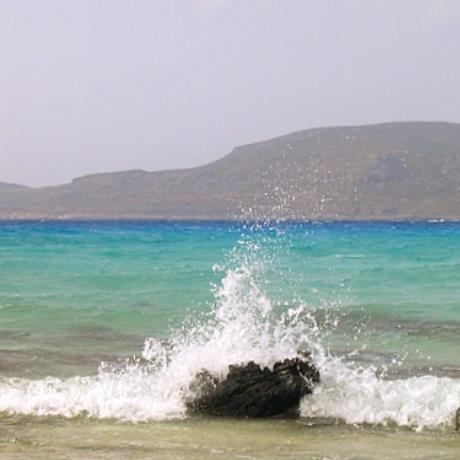A wave breaking at the rock at Simos beach, ELAFONISSOS (Island) PELOPONNISOS