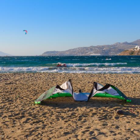 Kite surfing at Korfos beach, KORFOS (Beach) MYKONOS