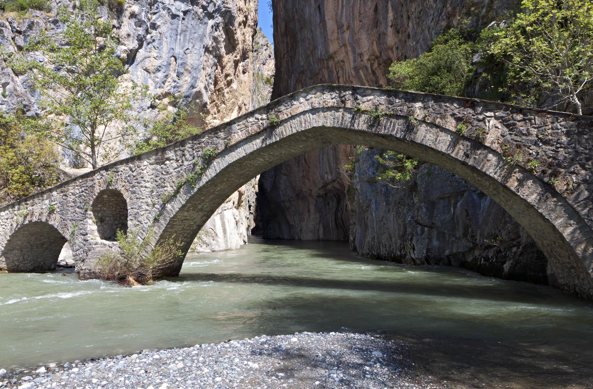 The Venetikos river flows under Portitsa bridge to the omonymous canyon  VENETIKOS (Tributary) GREVENA