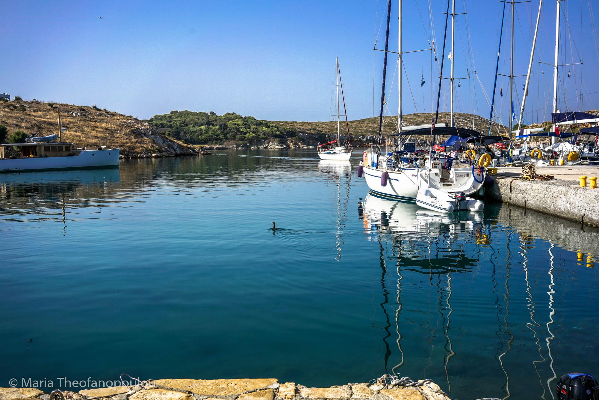 Calm morning at the port ARKI (Island) DODEKANISSOS
