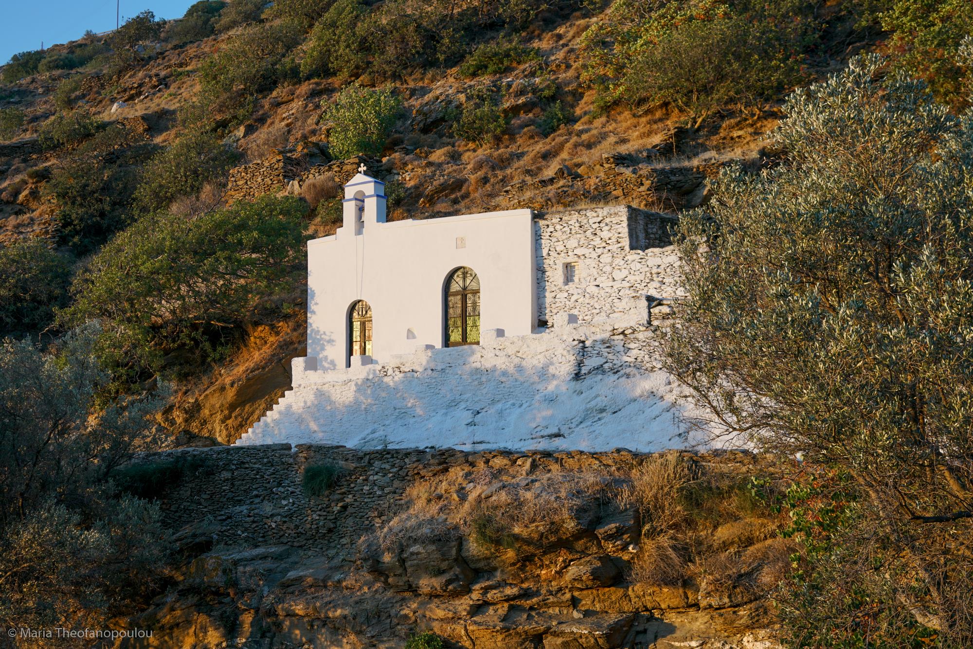 Agios Eleftherios church at Leon footpath IOULIS (Small town) KEA