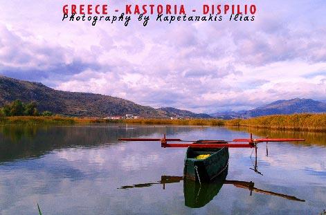 Boat on the lake DISPILIO (Village) KASTORIA
